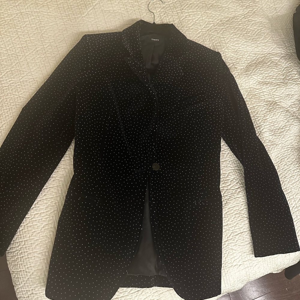 Theory Dark Blazer with White Dots